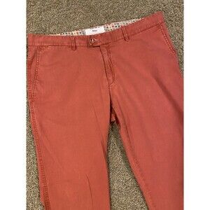 Brax Felix Feel Good Pants Men 36/32 Actual Sz Soft Stretch Chino Light Red‎